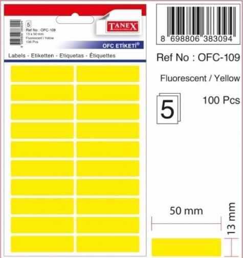 Tanex Flo Sarı Ofıs Etıketı Ofc-109