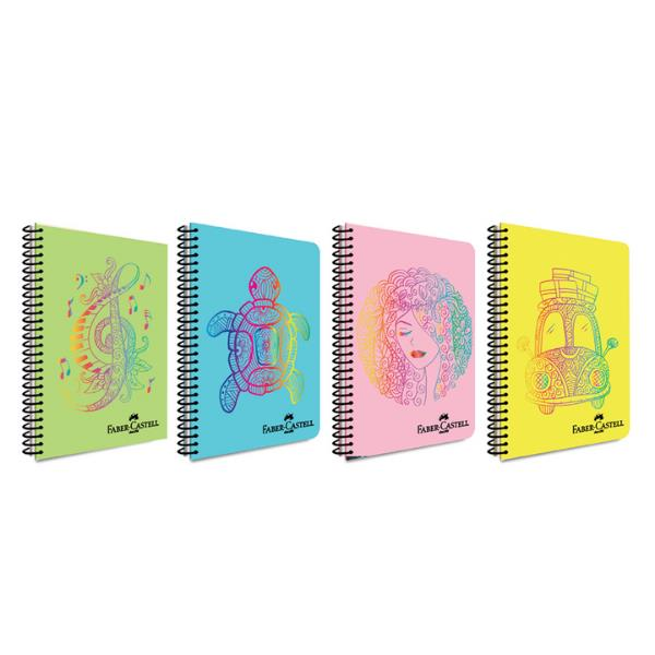 Faber Castell PP Kpk Faces Spiralli Defter 140yp Kareli