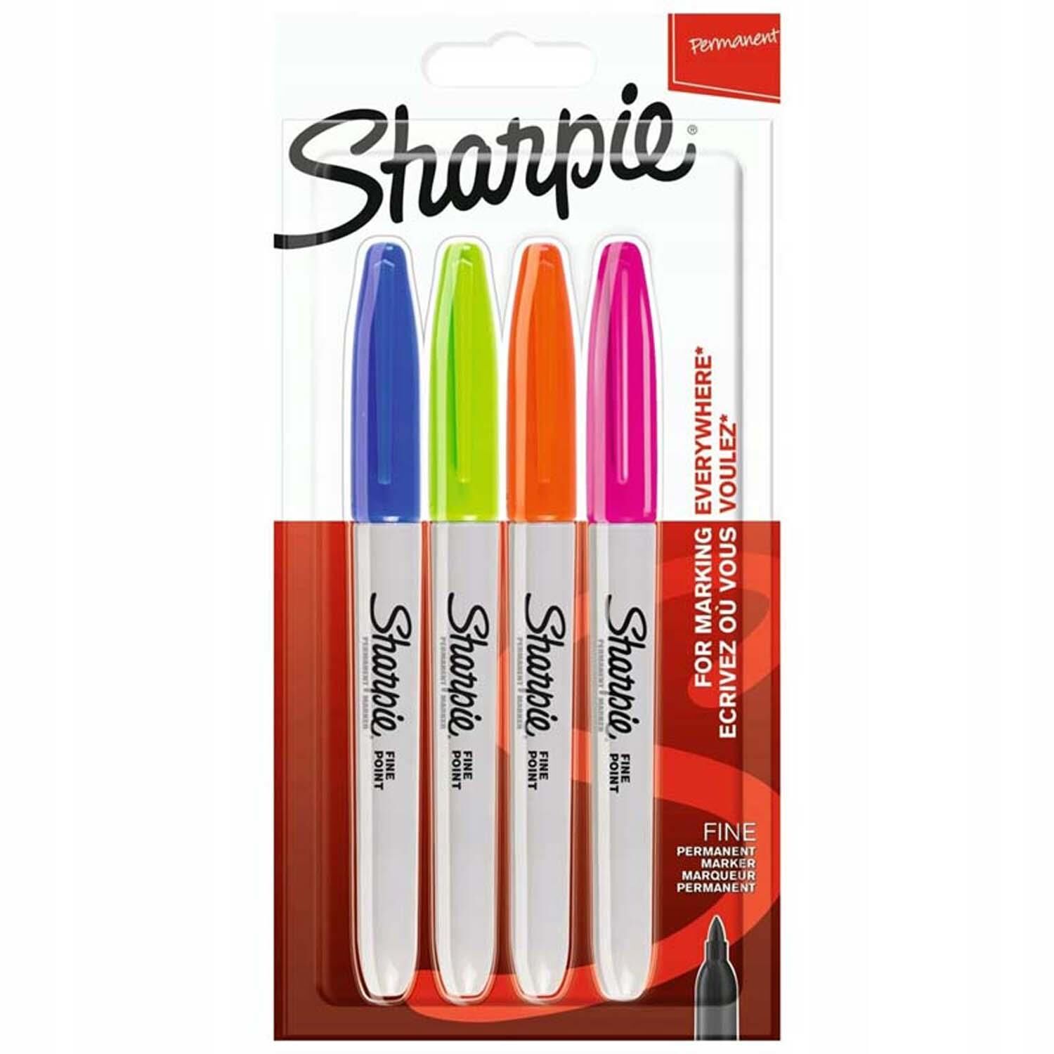 Sharpıe 4Lu Fıne Permanent Markor Canlı Renkler