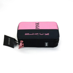 BBack 3 Fermuarlı Kalem Çantası Black Pink 736