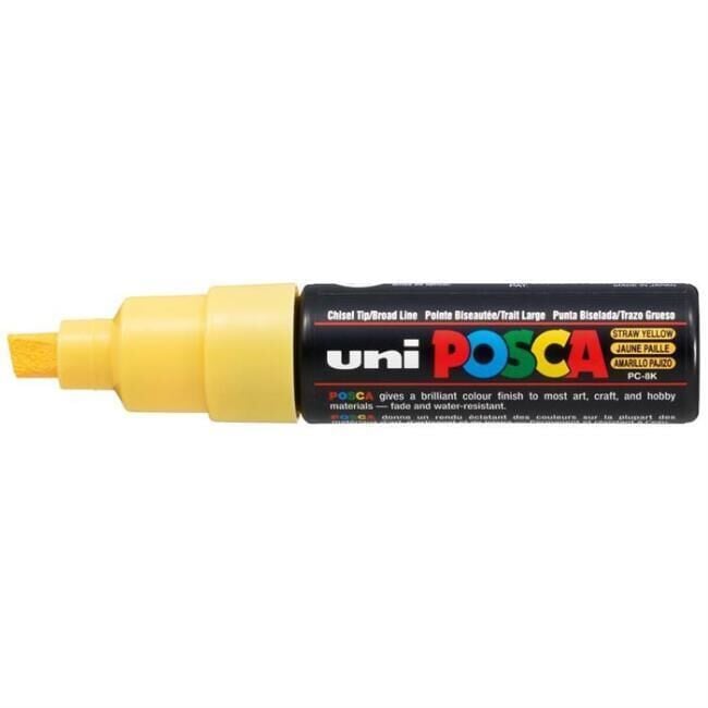 Uni POSCA 8.0 Su Bazlı Poster Markörü Saman Sarı