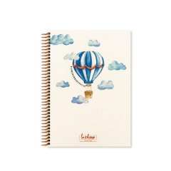 Keskin Color La Plume Balloons 17x24 Çizgili Sert Kapaklı Spiralli Defter
