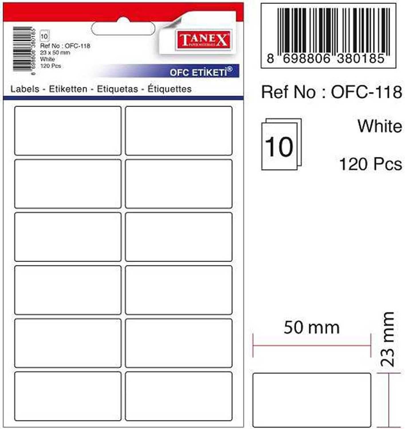 Tanex 23X50  Etıket Kod 118