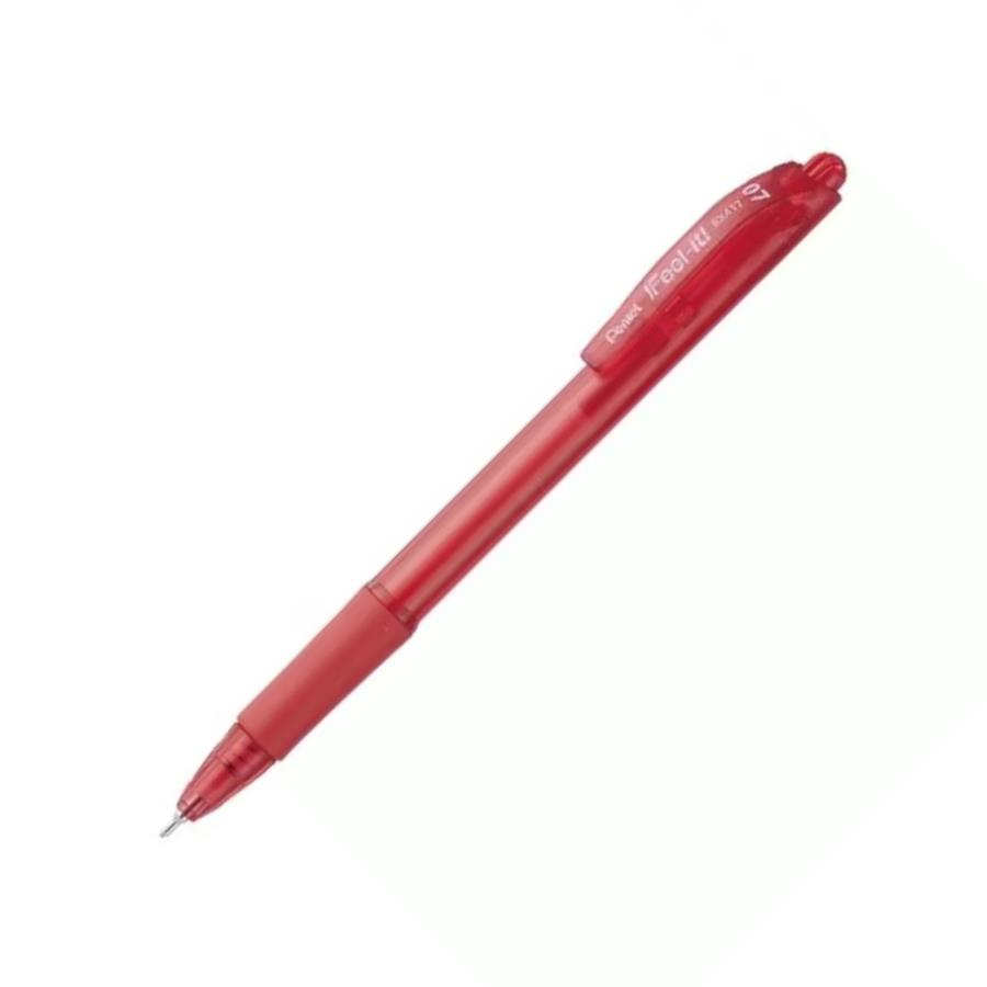 Pentel 0.7mm Yağ Bazlı Mekanizmalı Roller Kalem Kırmızı BX417-B